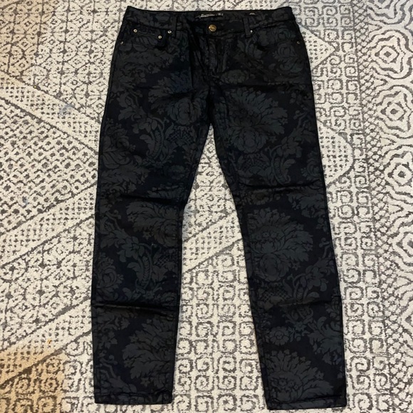 Zara flower print black jeans